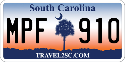 SC license plate MPF910