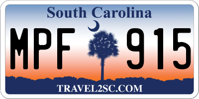 SC license plate MPF915