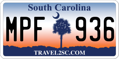 SC license plate MPF936