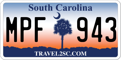SC license plate MPF943