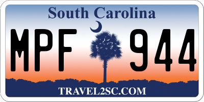 SC license plate MPF944
