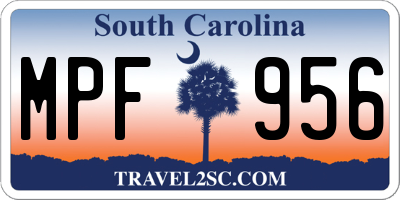 SC license plate MPF956
