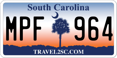 SC license plate MPF964