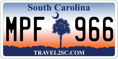 SC license plate MPF966