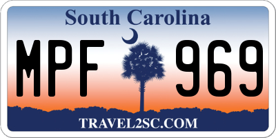 SC license plate MPF969