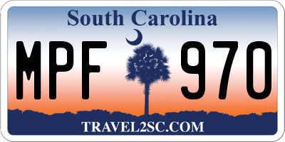 SC license plate MPF970