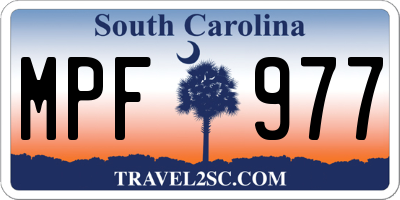 SC license plate MPF977