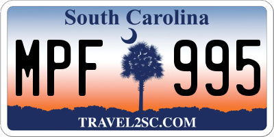 SC license plate MPF995