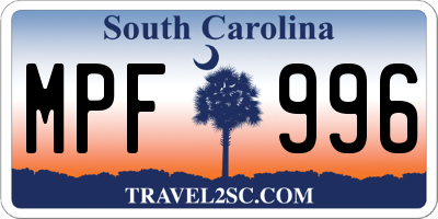 SC license plate MPF996