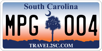 SC license plate MPG004