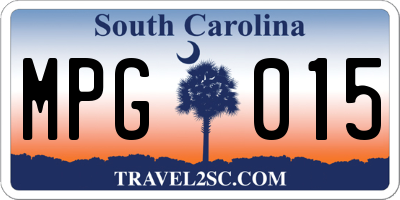 SC license plate MPG015