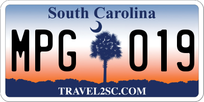 SC license plate MPG019