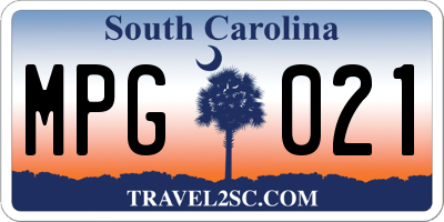SC license plate MPG021