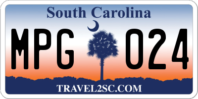 SC license plate MPG024