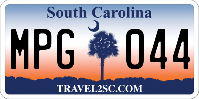 SC license plate MPG044