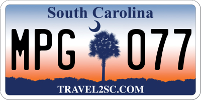 SC license plate MPG077