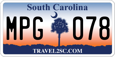 SC license plate MPG078