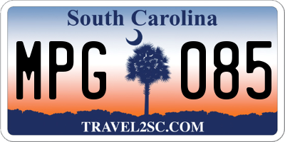 SC license plate MPG085