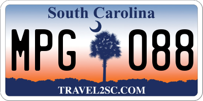 SC license plate MPG088