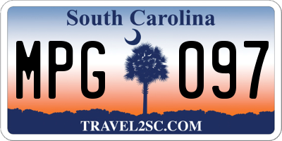 SC license plate MPG097