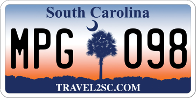 SC license plate MPG098