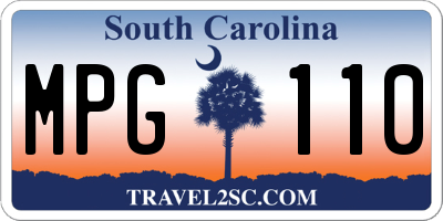SC license plate MPG110
