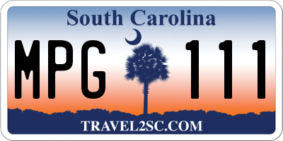 SC license plate MPG111