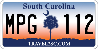 SC license plate MPG112