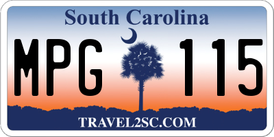 SC license plate MPG115