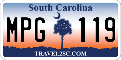 SC license plate MPG119