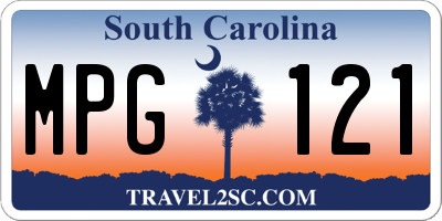 SC license plate MPG121
