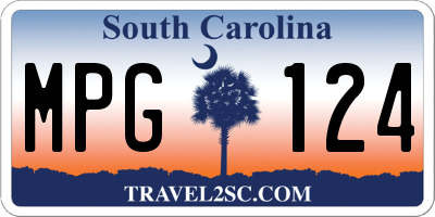 SC license plate MPG124