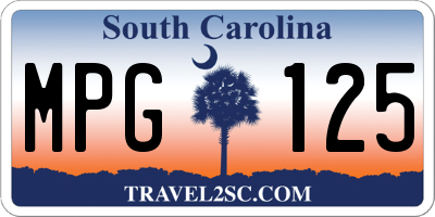 SC license plate MPG125