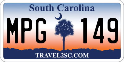 SC license plate MPG149