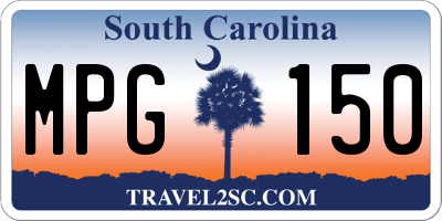 SC license plate MPG150