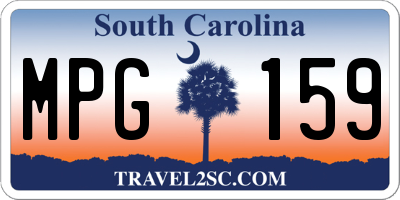 SC license plate MPG159