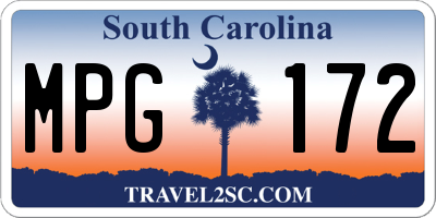 SC license plate MPG172