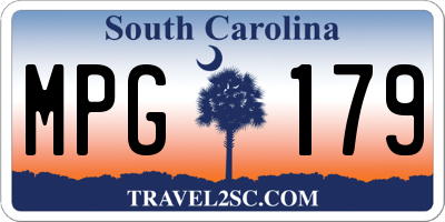 SC license plate MPG179