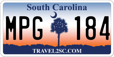 SC license plate MPG184