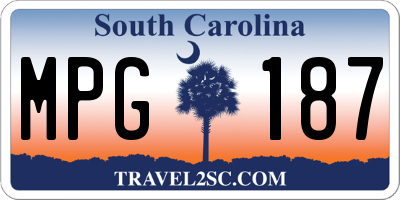 SC license plate MPG187