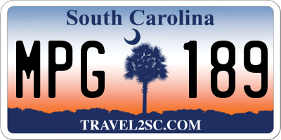 SC license plate MPG189