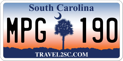 SC license plate MPG190
