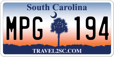SC license plate MPG194