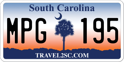 SC license plate MPG195