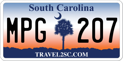 SC license plate MPG207