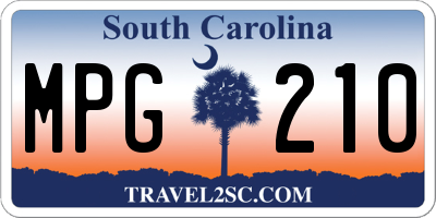SC license plate MPG210