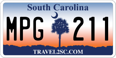 SC license plate MPG211