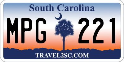 SC license plate MPG221