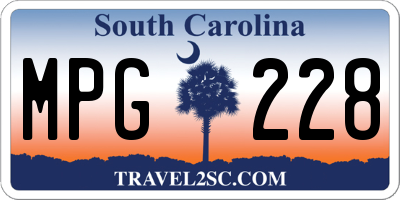 SC license plate MPG228