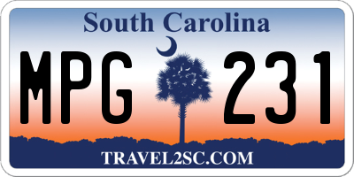 SC license plate MPG231